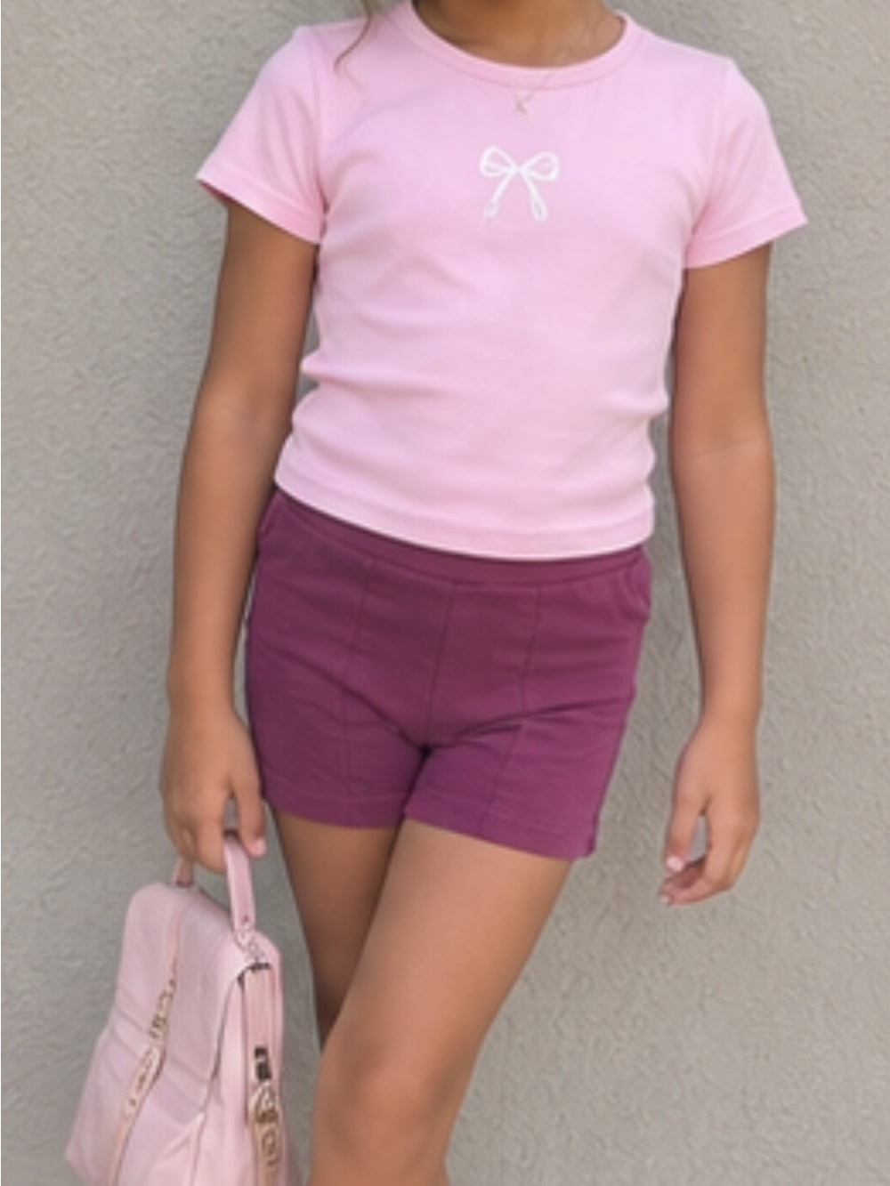 Kids Soft Stretch Shorts - Dusty Rose Pink Large